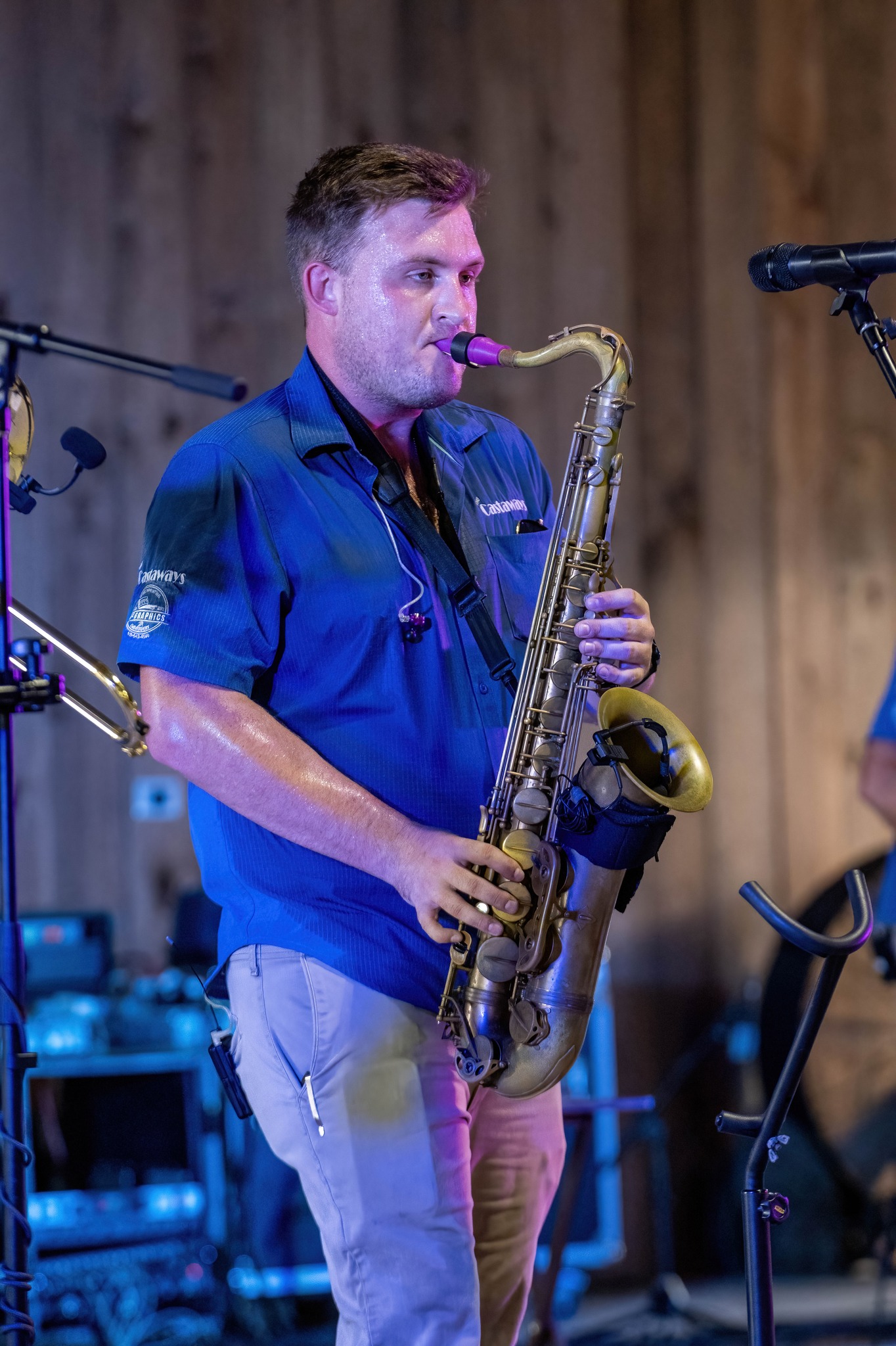 Saxophone player performing